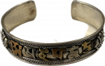 Buddha-Armreif Kupfer Armband mit Om mani peme hum