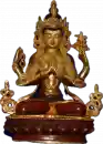 Avalokiteshvara (Chenresig) Statue 23 cm teilvergoldet
