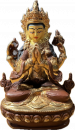Avalokitesvara - Chenrezig Statue 8 Inch half-gold plated