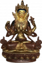 Avalokiteshvara (Chenresig) Statue 15 cm teilvergoldet