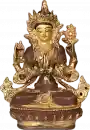 Avalokitesvara - Chenrezig Statue 6 Inch half-gold plated