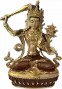 Manjusri Statue 8 Inch half-gold plated