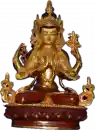 Avalokiteshvara (Chenresig) Statue 23 cm teilvergoldet