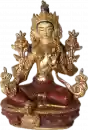 Grüne Tara Statue 21 cm teilvergoldet