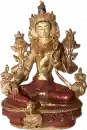 Grüne Tara Statue 21 cm teilvergoldet