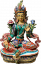 Hand Painted Green Tara Copper Statue