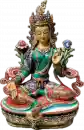 Hand Painted Green Tara Copper Statue