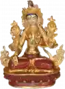White Tara Statue half gold 8 Inch