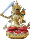 Manjusri Statue Messing bemalt