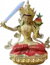 Manjusri Statue Messing bemalt
