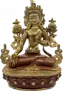 Weiße Tara Statue 21 cm teilvergoldet