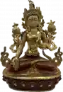 Weiße Tara Statue 21 cm teilvergoldet