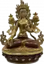 Weiße Tara Statue 21 cm teilvergoldet
