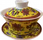 Tibetan tea cup set with 8 lucky symbols