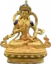 Vajrasattva Statue 10 cm vergoldet mit Gesichtsbemalung