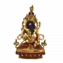 Vajrasattva with Consort Statue 9 Inch halfgold