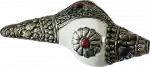 Ritual shell with white metal Puja