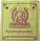 Tibetan prayer flags Shakyamuni Buddha yellow light