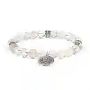 Bergkristall Handmala/Armband elastisch mit Lotus
