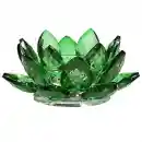 Lotus candle holder crystal green