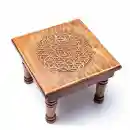 Wooden side table flower of life