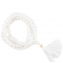 Mala weißer Achat, 108 Perlen
