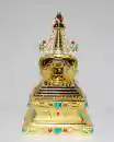 Stupa mit Gebetsmühle und Batterie-Antrieb vergoldet