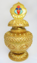 Brass Treasure empty vase w/stone Juwels
