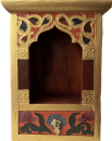 Tibetan hand painted wooden shrine small golden