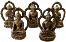 5 Dhyani Buddhas mini brass SET of five