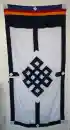 Traditional Tibetan door curtain with endless knot (white-blue)