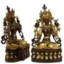 Weiße Tara Statue Messing/goldfarben
