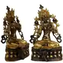 Grüne Tara Statue Messing/goldfarben